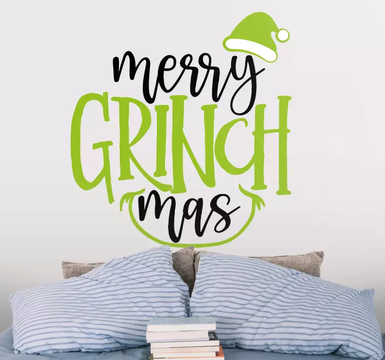 Neşeli grinchmas özgün tasarım noel çıkartması - TenStickers