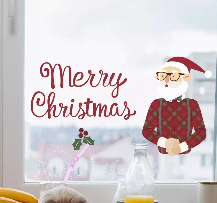 Neşeli noel baba hayvan çıkartması - TenStickers