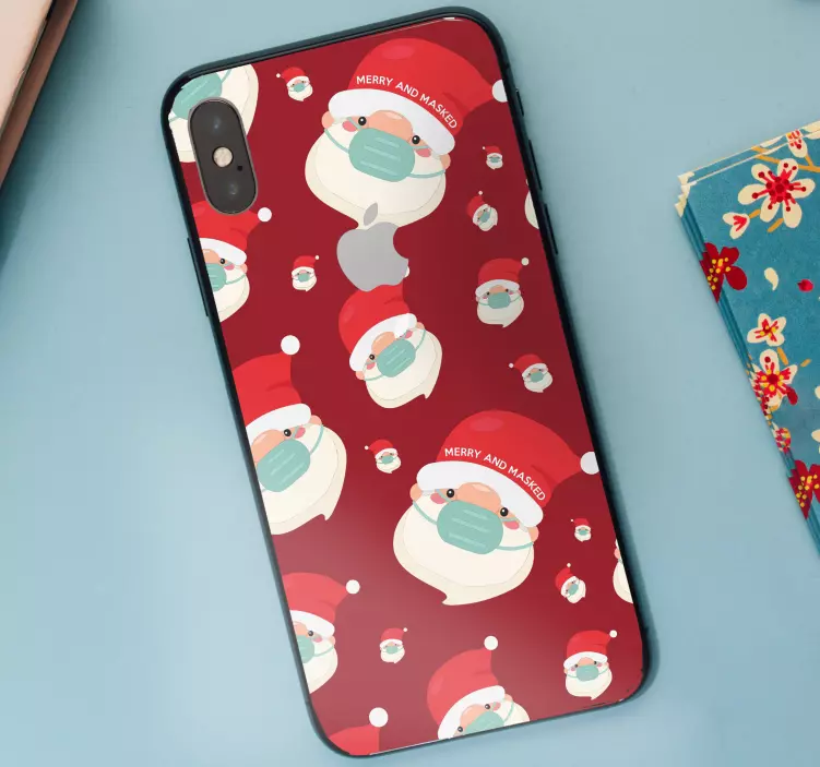 Neşeli noel baba yüzleri hayvan çıkartması - TenStickers