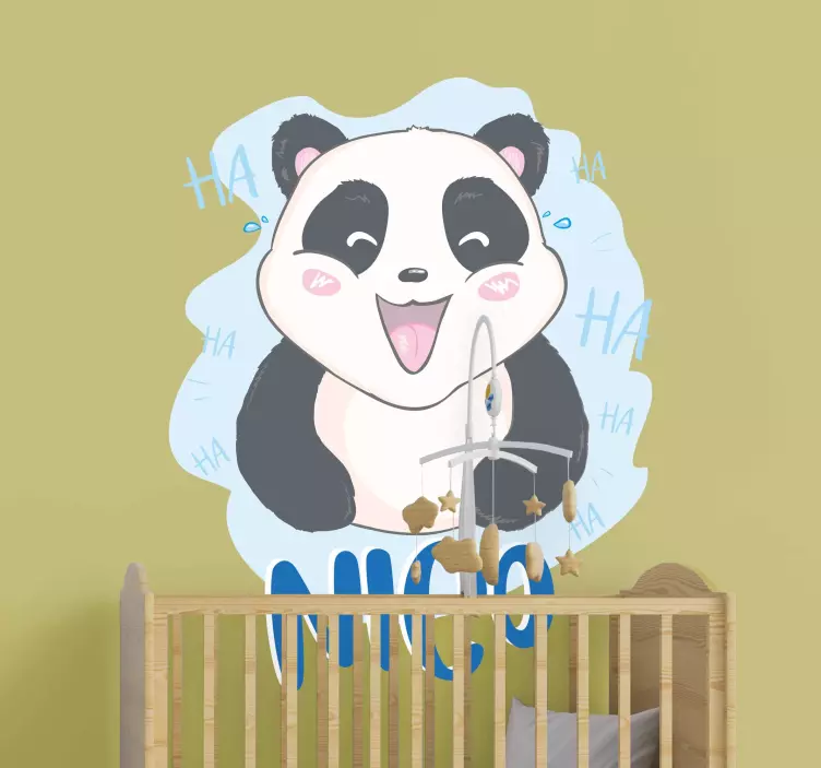 Neşeli panda yüzü hayvan çıkartması - TenStickers