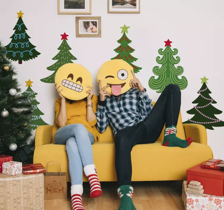Ev için noel ağaçları sticker - TenStickers