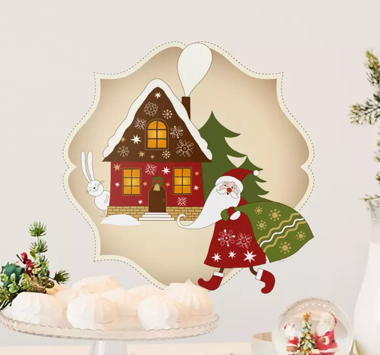 Noel baba'nın evi noel çıkartması - TenStickers