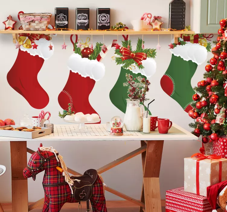 Noel çorap çıkartması - TenStickers