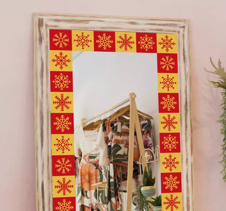 Noel kar taneleri çerçeve noel etiketi - TenStickers