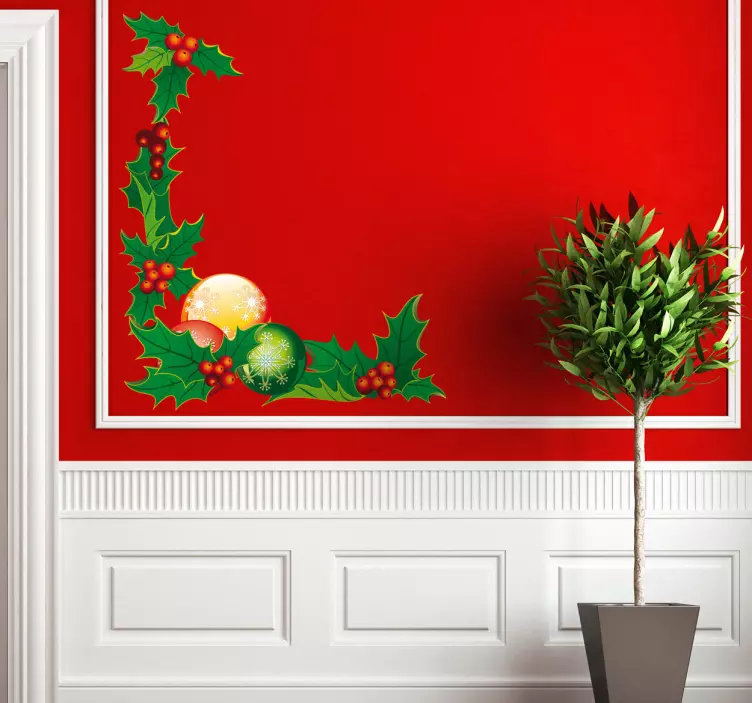 Noel köşesi çiçek sticker - TenStickers