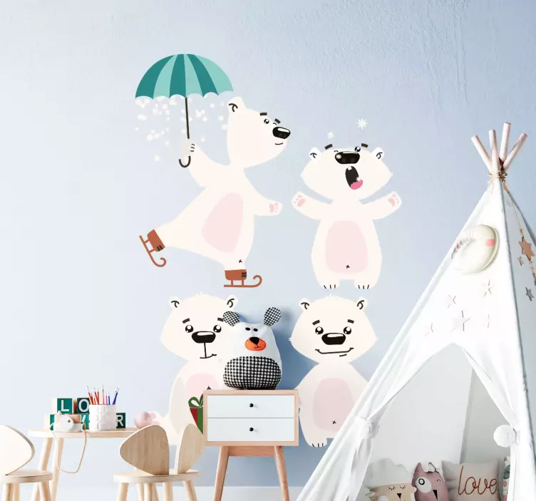 Noel kutup ayısı noel çıkartması - TenStickers