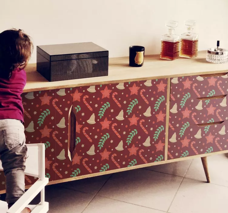 Noel şeker desen mobilya çıkartması - TenStickers