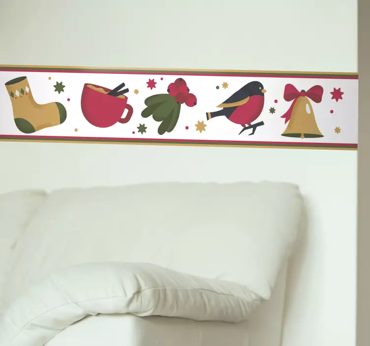 Noel süslemeleri şerit duvar sticker - TenStickers