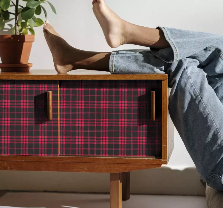 Noel tartan desen mobilya çıkartması - TenStickers