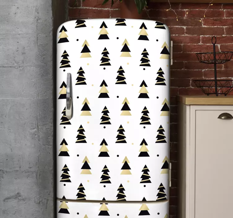 Noel zarif ağaç desen buzdolabı etiketi - TenStickers