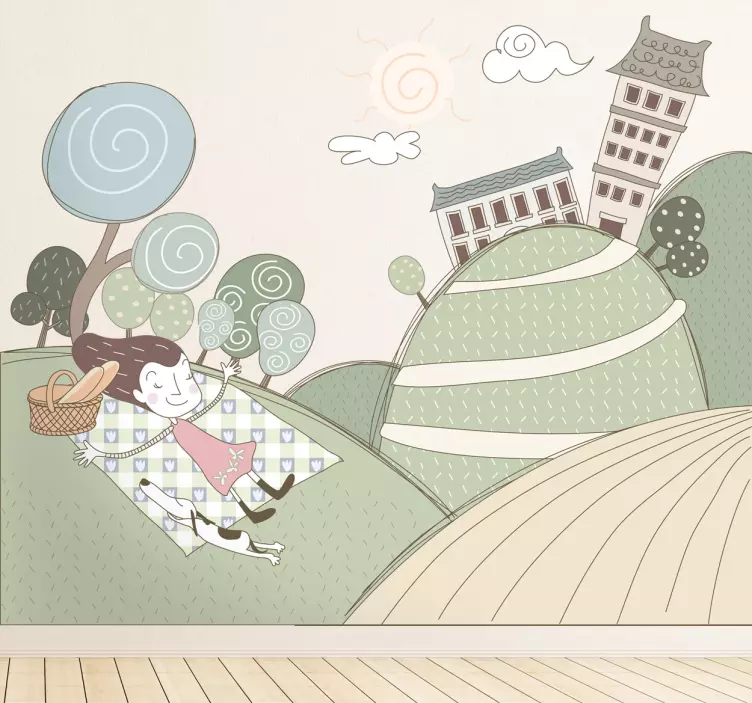 öğleden sonra park çıkartma - TenStickers