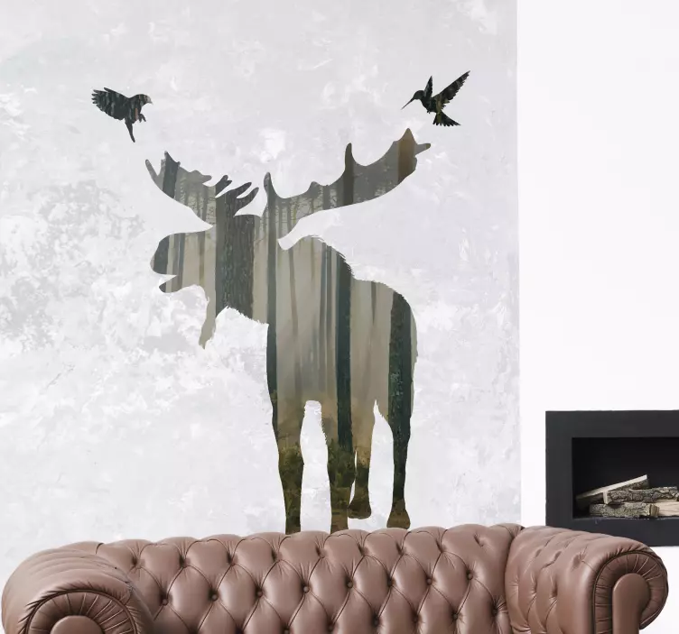 Oh ormandaki geyik vahşi hayvan çıkartması - TenStickers