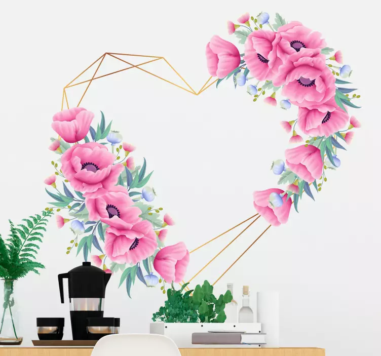 Okaliptüs çiçekleri kalp aşk çıkartması - TenStickers