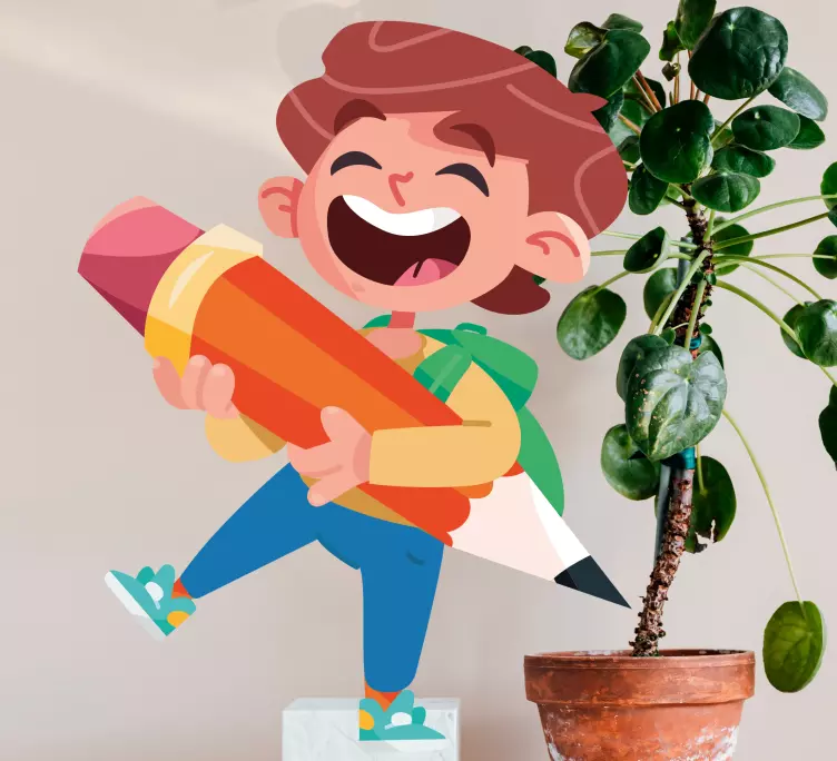 Okula dönüş okul çocuğu pencere çıkartması - TenStickers