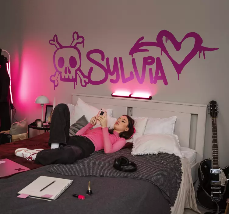 ölüm ve aşk grafitisi kentsel sticker - TenStickers