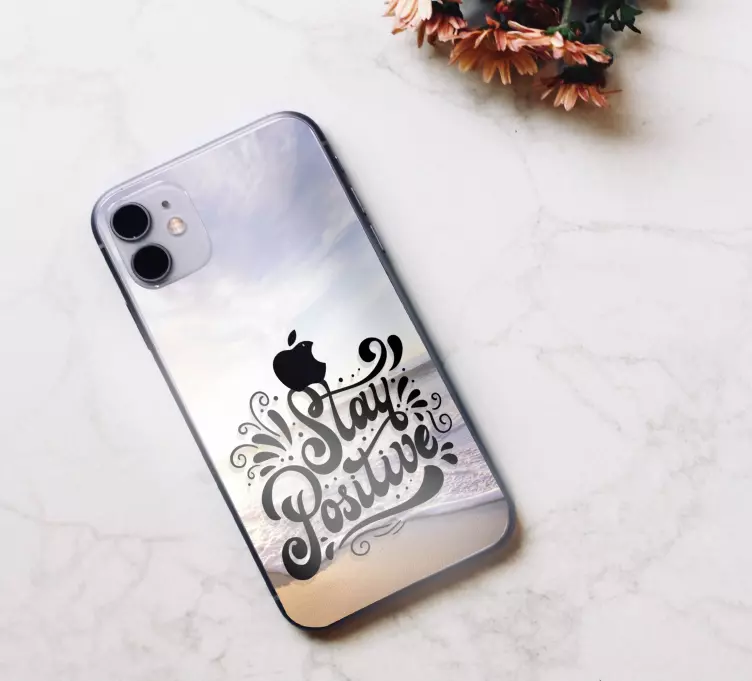 Olumlu kal mesaj iphone çıkartması - TenStickers