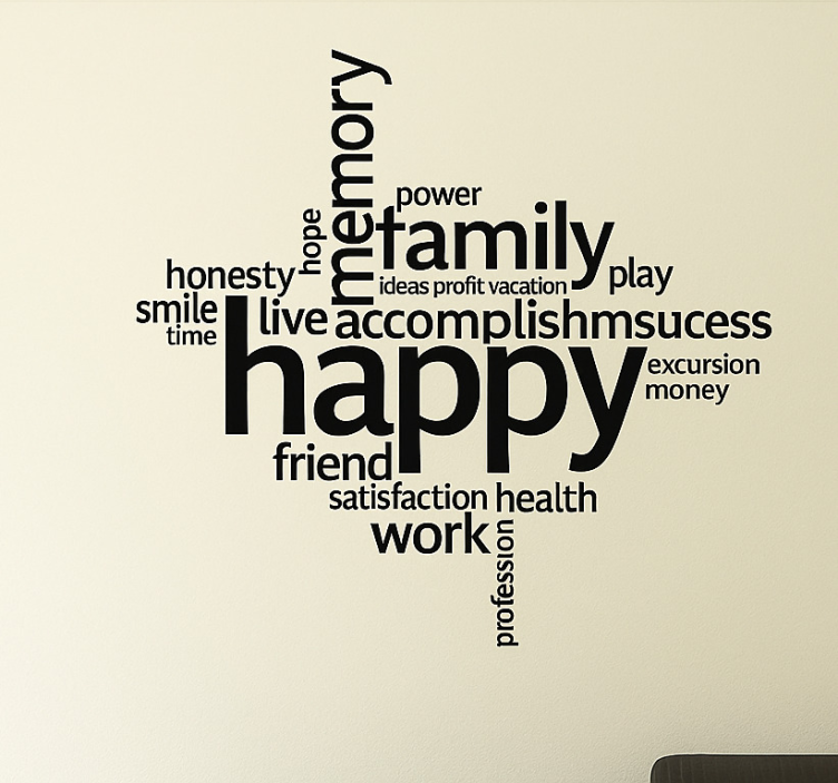 Olumlu sözler kolajı hayvan çıkartması - TenStickers