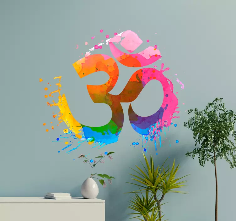 Om yoga duvar vinil sticker - TenStickers