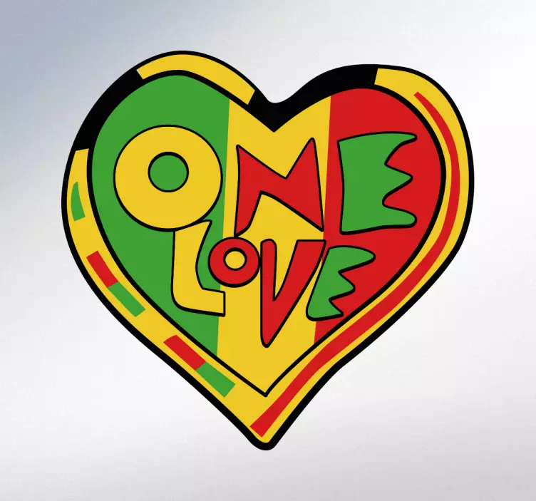 One love rasta duvar sticker - TenStickers