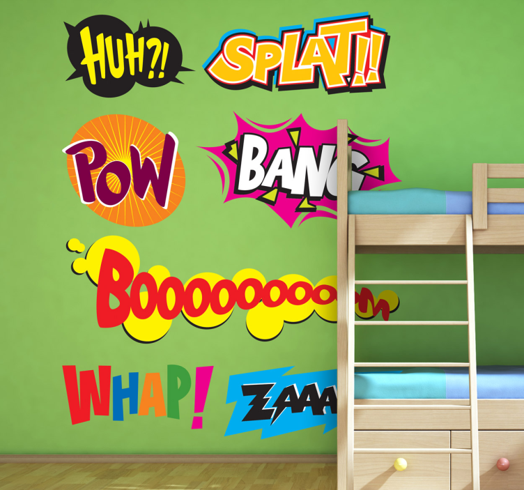 Onomatopoeia çocuklar çıkartması - TenStickers