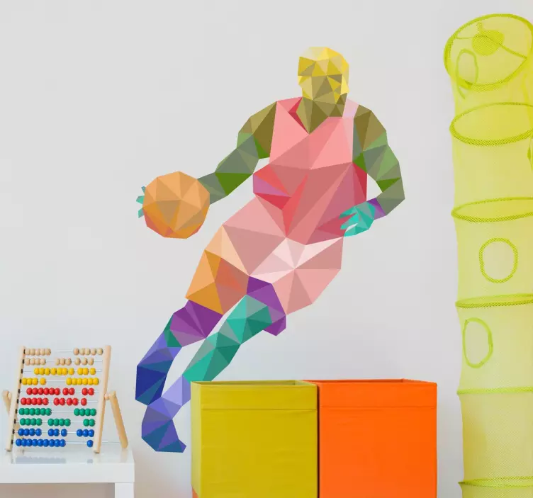 Origami basketbol çıkartması - TenStickers