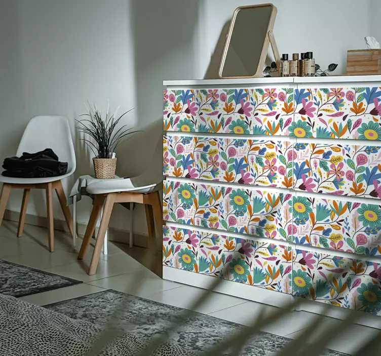 Orijinal bahar çiçek mobilya sticker - TenStickers