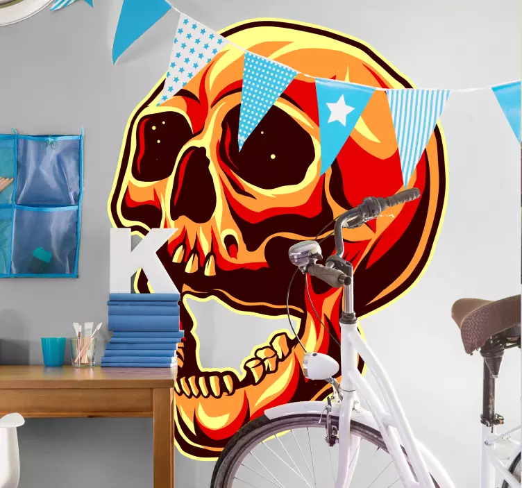 Orijinal kafatası sticker cadılar bayramı sticker - TenStickers