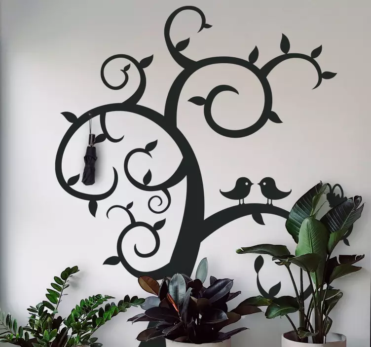 Orijinal kuş ağacı raf elbise askısı çıkartması - TenStickers