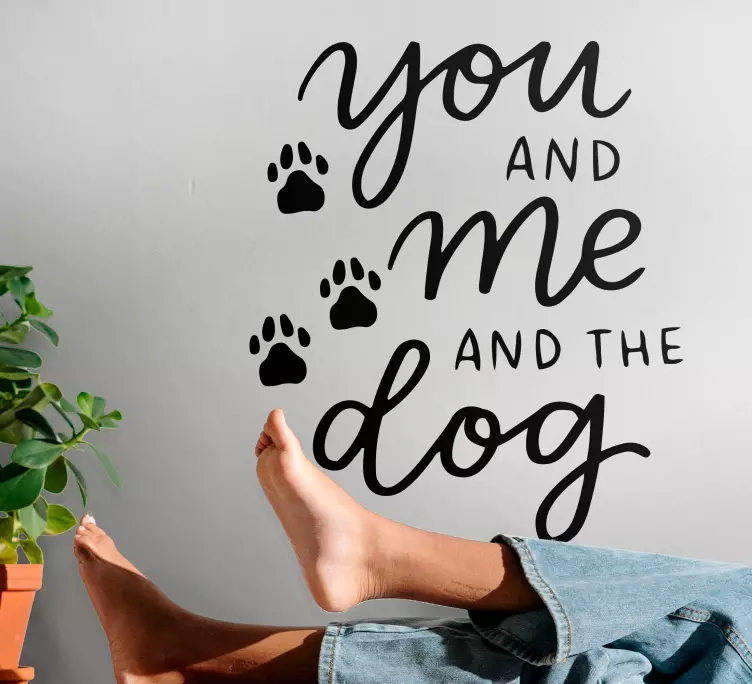 Oturma odası için köpek güzel ifade duvar çıkartmaları - TenStickers