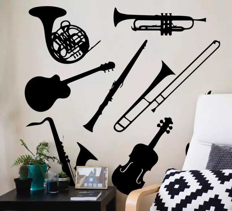 Siyah-beyaz tasarım duvar çıkartmaları - TenStickers