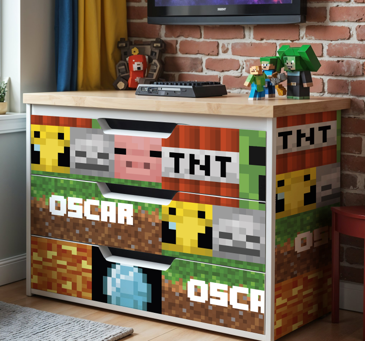 Oyun geometrik desen hayvan çıkartması - TenStickers