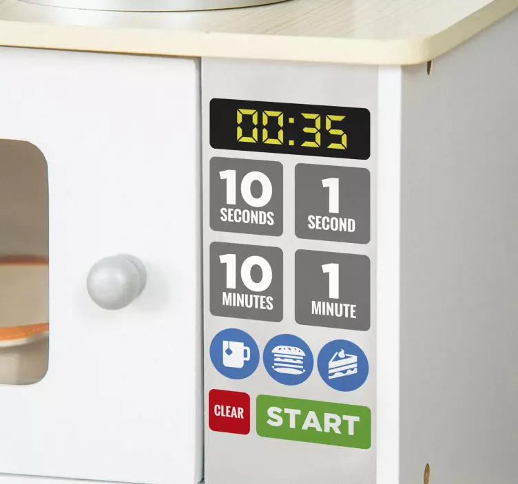 Oyuncak mikrodalga için renk düğmeleri sticker oyuncak - TenStickers