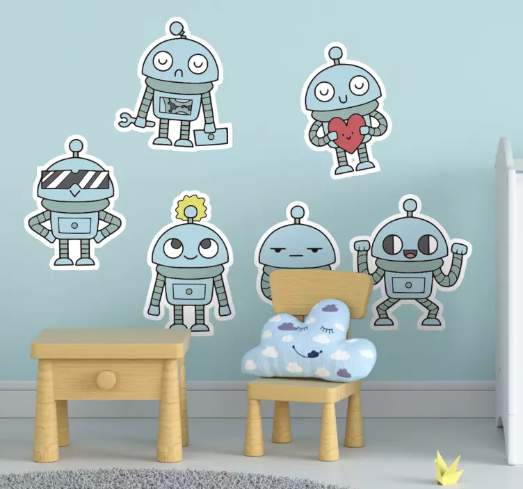 Oyuncu robot karakterler hayvan çıkartması - TenStickers