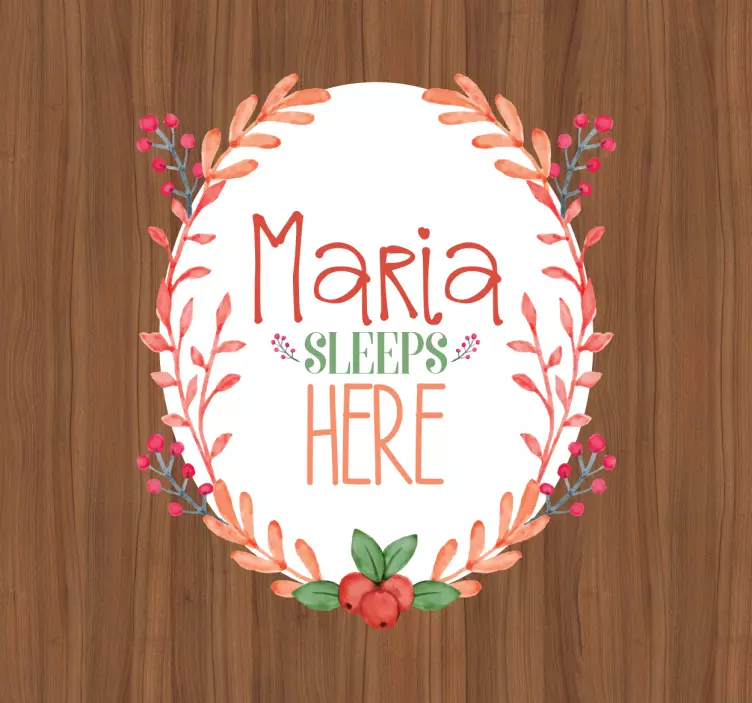 özel burada uyuyor kapı sticker - TenStickers