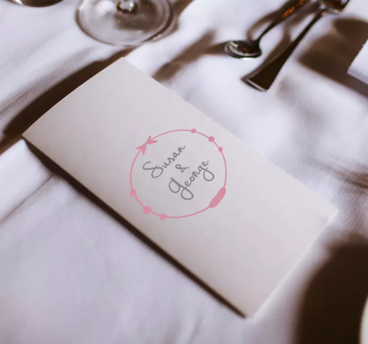 özelleştirilebilir adı düğün sticker - TenStickers