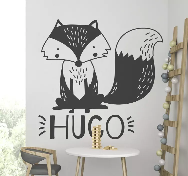 özelleştirilebilir tilki illüstrasyon sticker - TenStickers