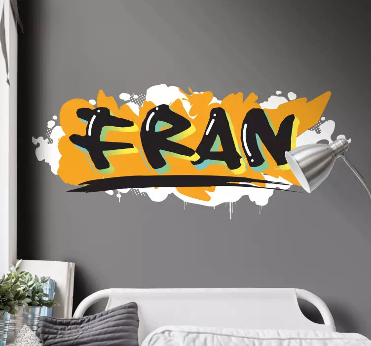 Turuncu grafiti adı hayvan çıkartması - TenStickers