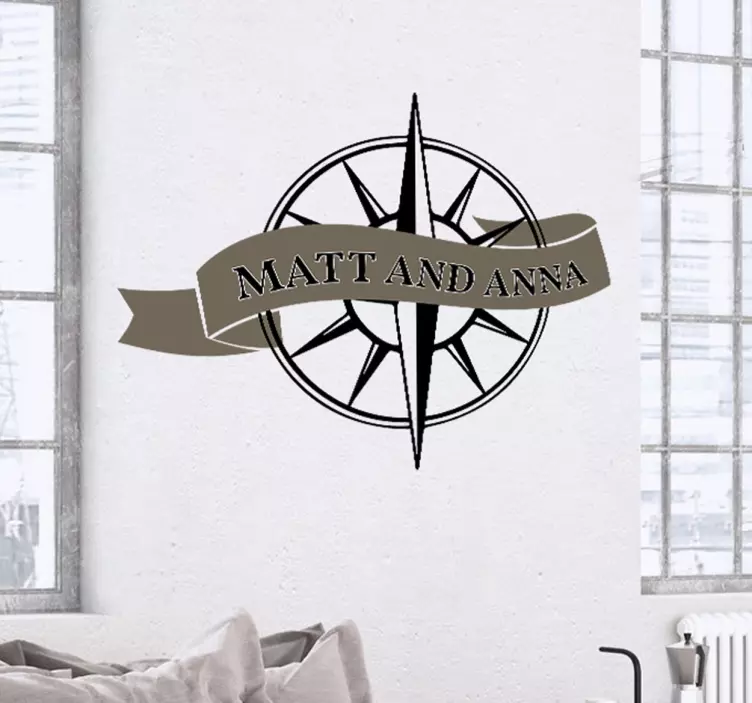 özelleştirilebilir pusula düğün afiş sticker - TenStickers