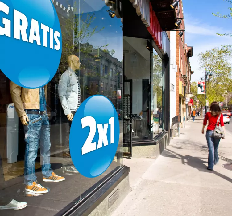 özelleştirilmiş mavi dairesel pencere sticker - TenStickers