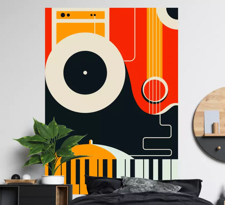 Yatak odası için özgün tasarım duvar sticker - TenStickers