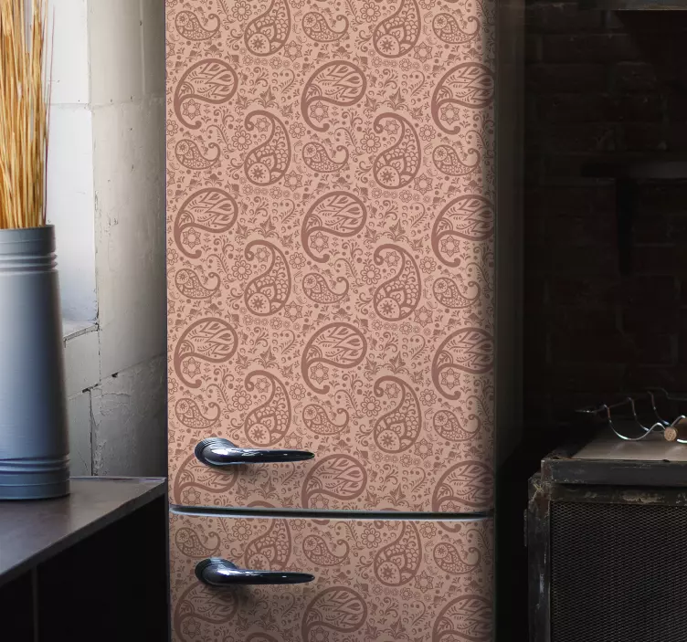 Desenli renk desen buzdolabı çıkartması - TenStickers