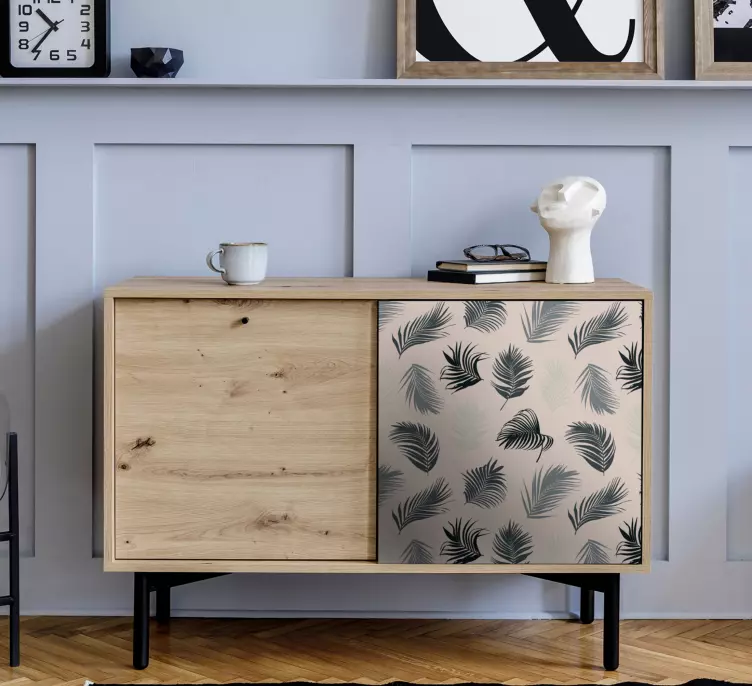 Palmiye yapraklarının yemyeşil karışımı mobilya çıkartması - TenStickers