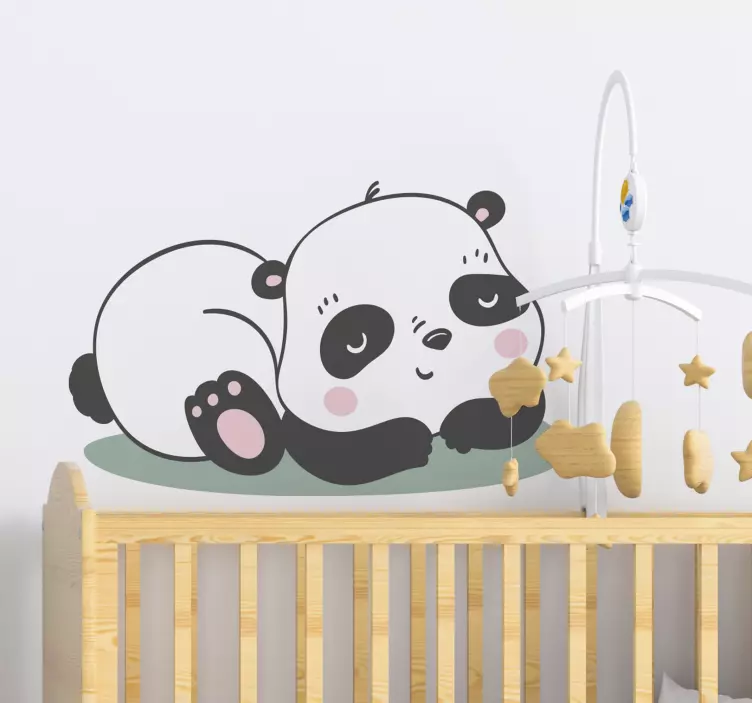 Panda illüstrasyon çocuklar yatak odası duvar sticker - TenStickers