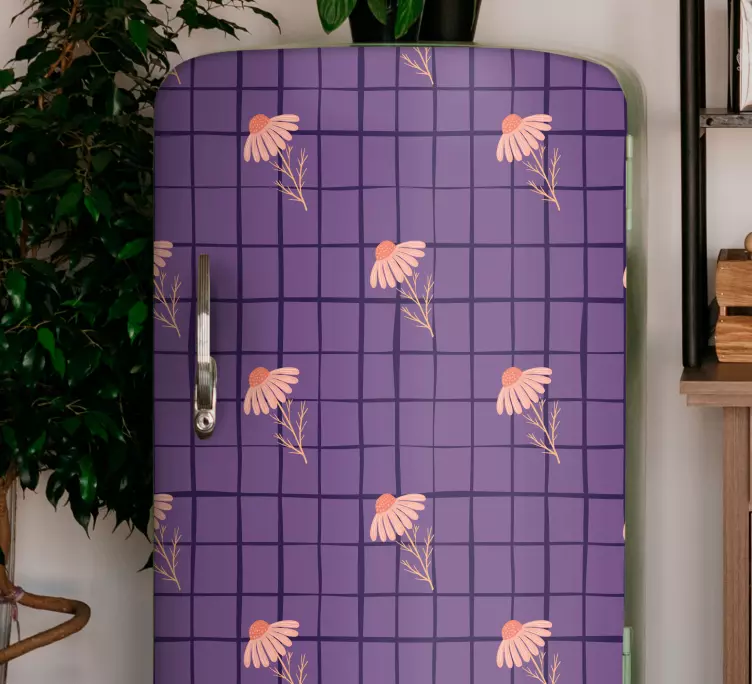 Papatyalar buzdolabı çıkartması ile kontrol edilen desen - TenStickers