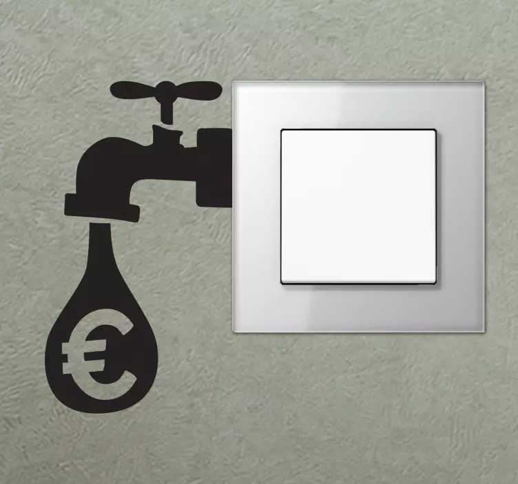 Para musluk duvar sticker - TenStickers