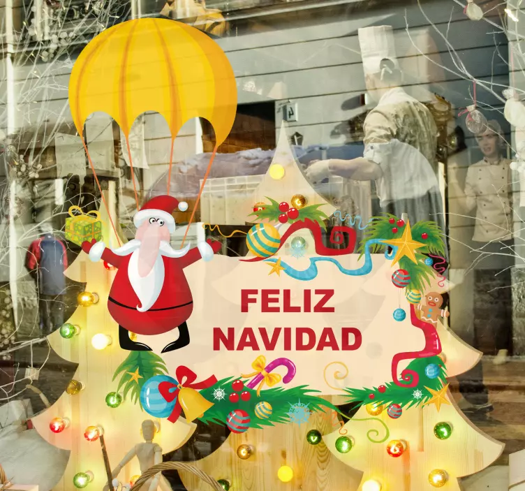 Paraşüt özelleştirilebilir çıkartması ile santa - TenStickers