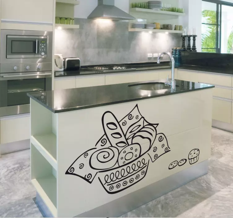 Pasta sepeti mutfak çıkartması - TenStickers