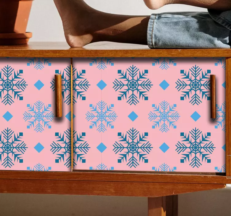 Pembe kar tanesi deseni hayvan çıkartması - TenStickers