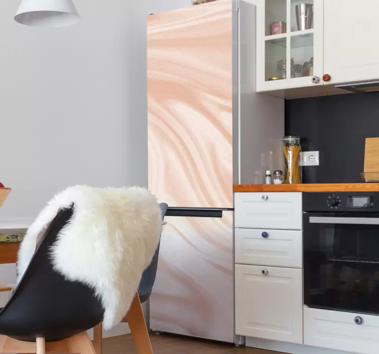 Pembe mermer buzdolabı vinil çıkartması - TenStickers