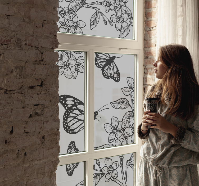 Pencere lepidoptera pencere çıkartması - TenStickers